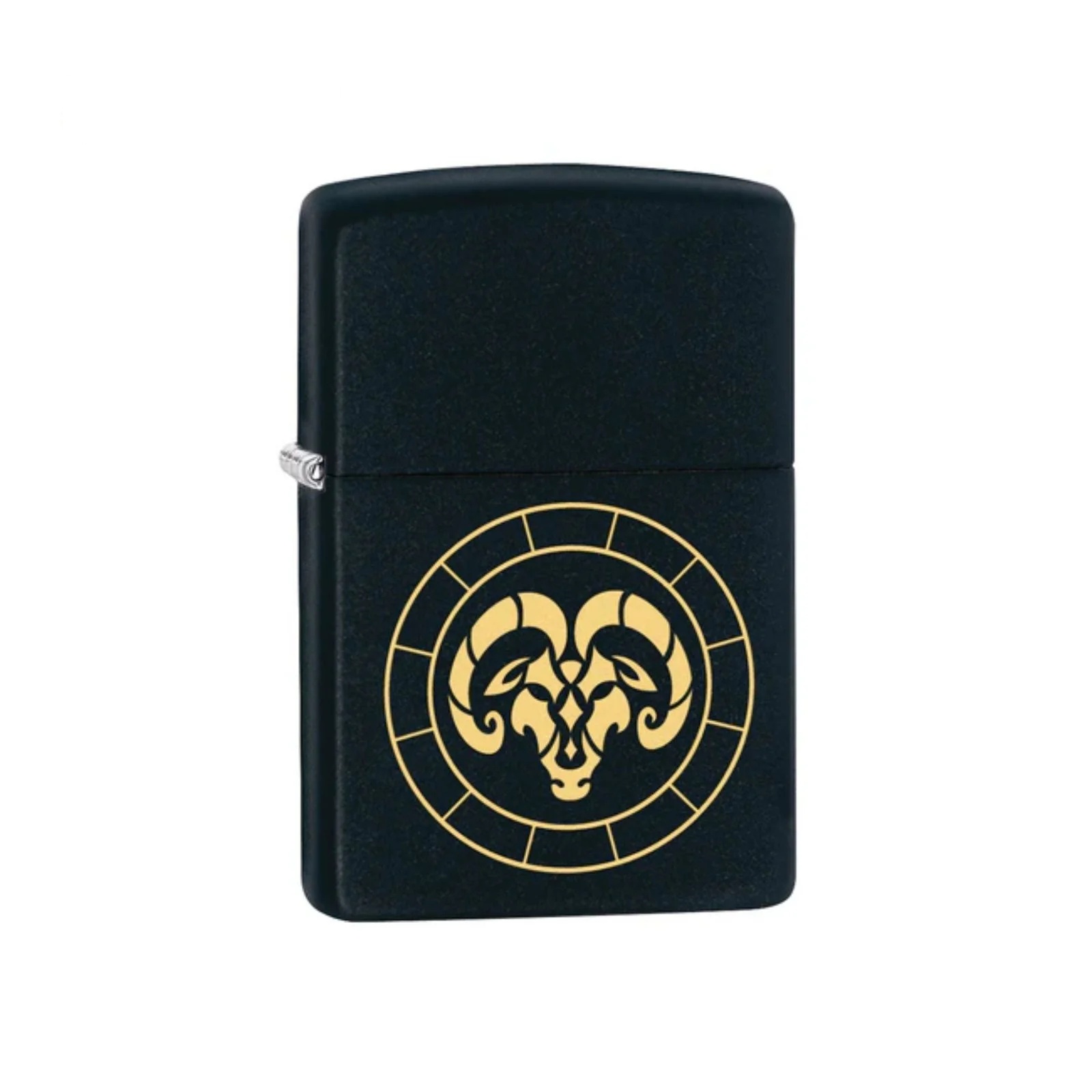 Aries Zodiac Sign Design Black Matte Windproof Lighter