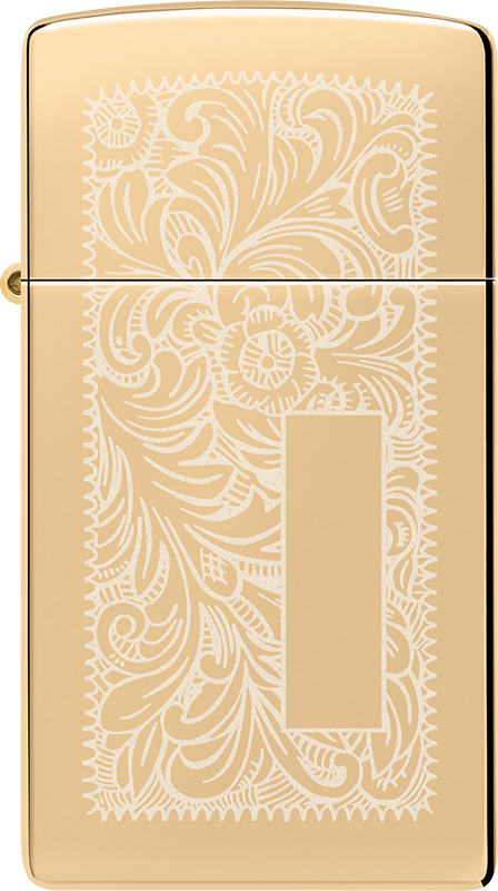 Slim High Polish Brass Venetian Windproof Lighter