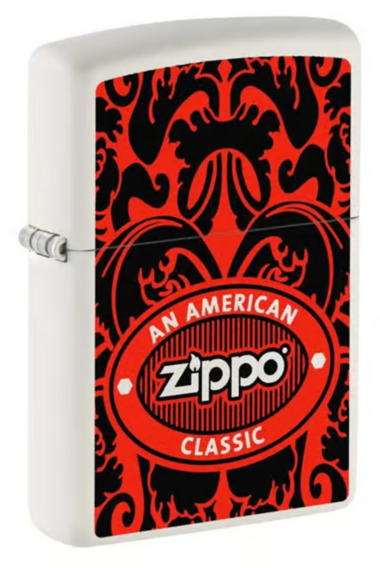 American Classic Design White Matte Windproof Lighter