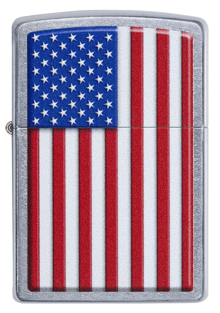 Patriotic Street Chrome Windproof Lighter