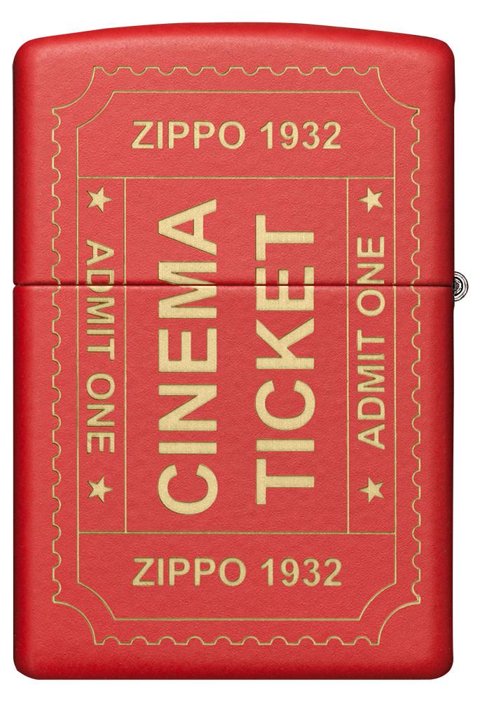 Reimagine Movie Ticket Design Red Matte Windproof Lighter