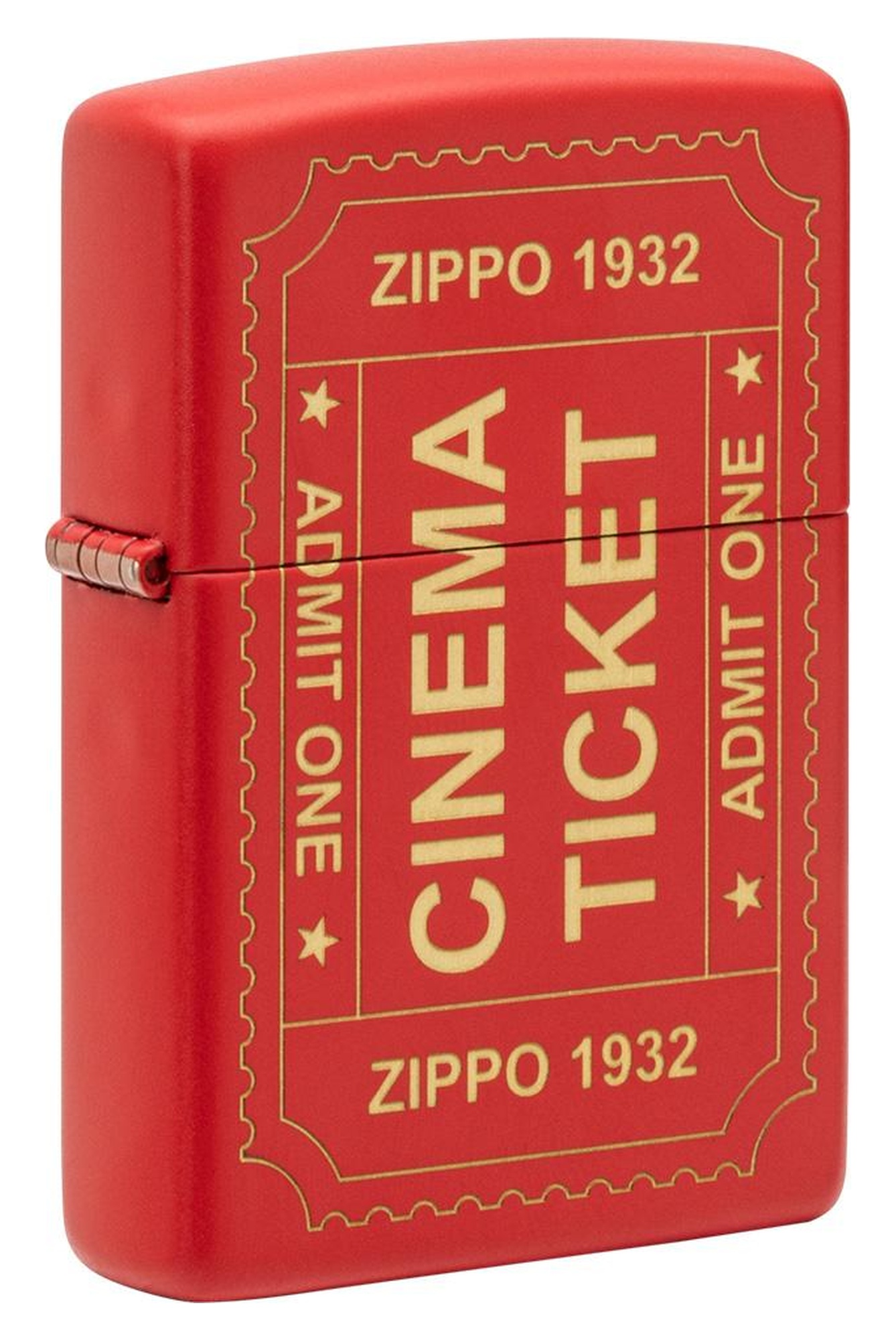 Reimagine Movie Ticket Design Red Matte Windproof Lighter