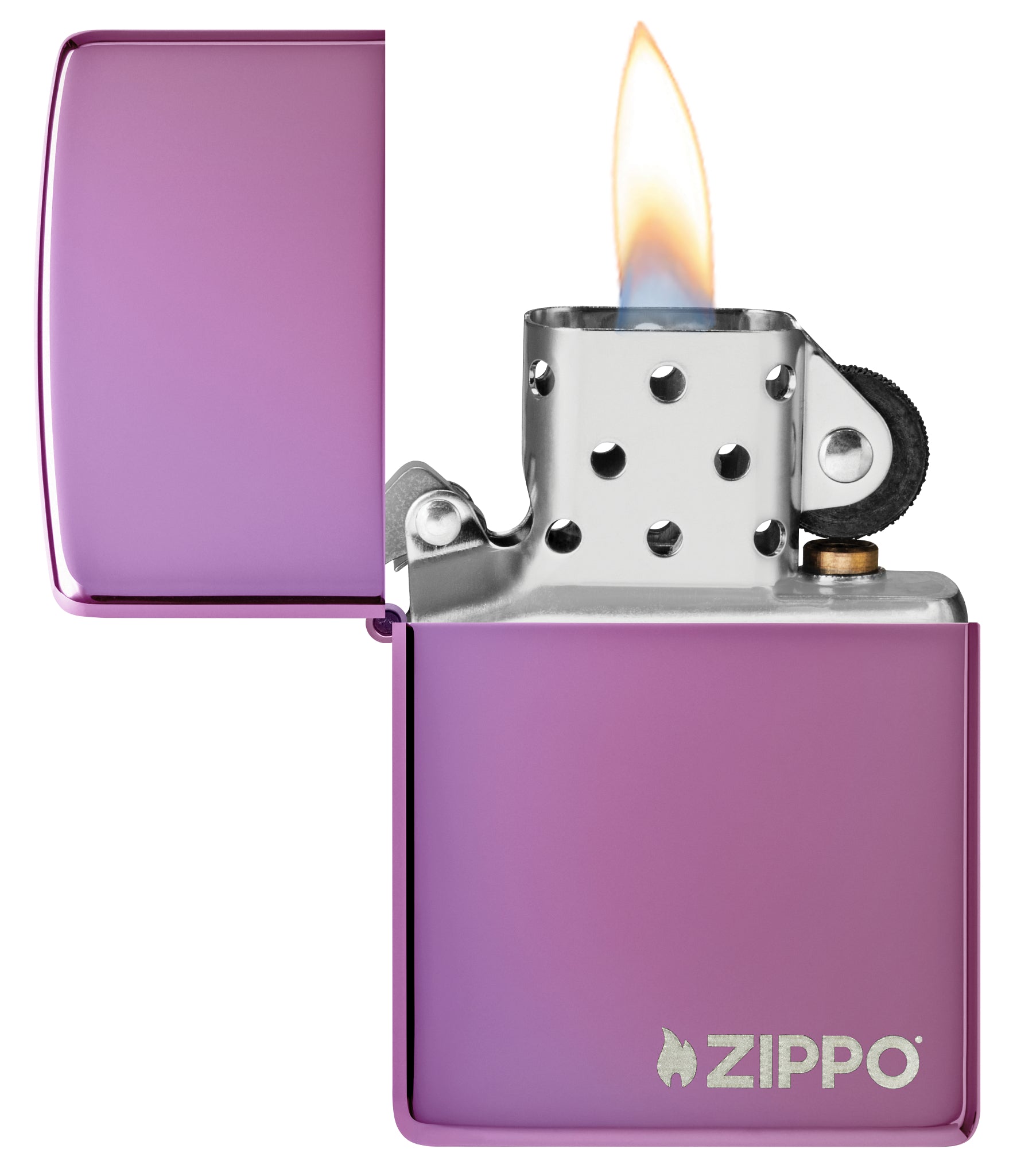 Classic High Polish Purple Zippo Logo Windproof Lighter