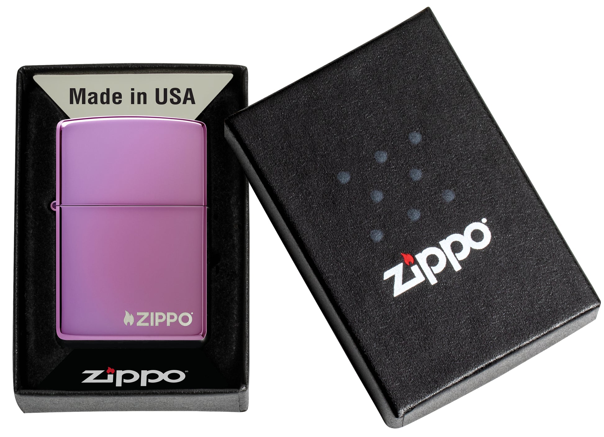Classic High Polish Purple Zippo Logo Windproof Lighter