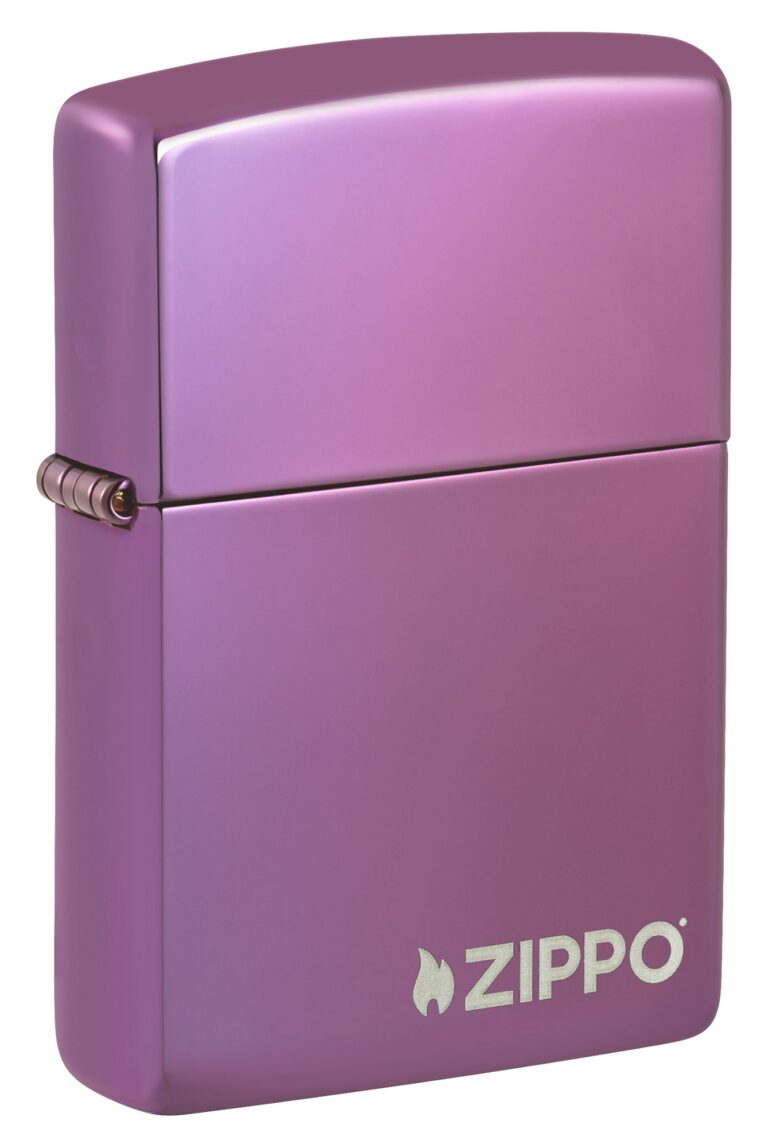 Classic High Polish Purple Zippo Logo Windproof Lighter